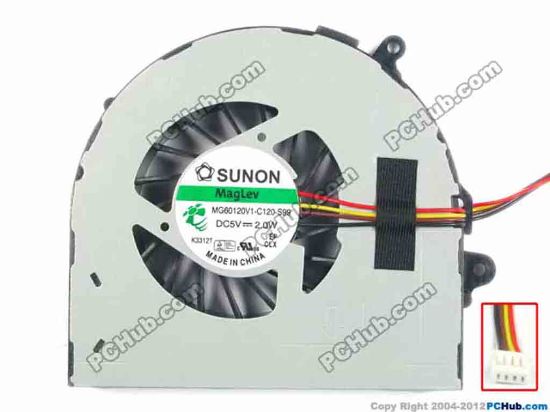116633 SUNON MG60120V1-C120-S99 Cooling Fan  5V 2.0W, Bare fan SUNON MG60120V1-C120-S99 Cooling Fan  