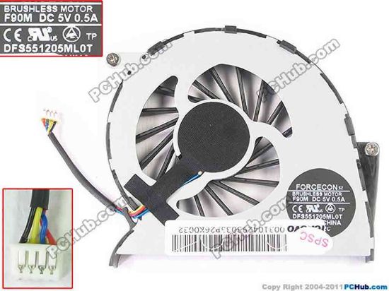 116641 Lenovo IdeaPad Y460 Cooling Fan  F90M, 5V 0.5A, Bare fan Lenovo IdeaPad Y460 Cooling Fan  