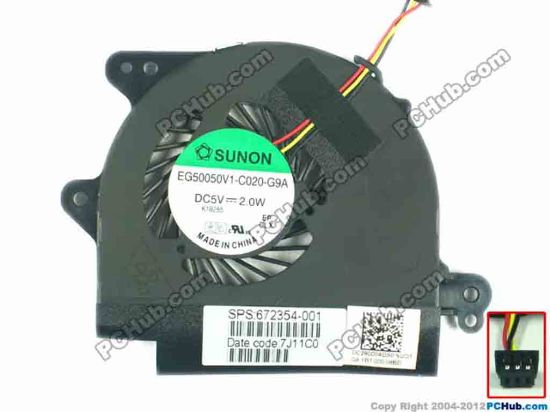 116647 SUNON EG50050V1-C020-G9A Cooling Fan  5V 2.0W, Bare fan SUNON EG50050V1-C020-G9A Cooling Fan
