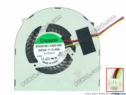 116665 SUNON EF60070S1-C080-G99 Cooling Fan  5V 0.4A, Bare fan SUNON EF60070S1-C080-G99 Cooling Fan  