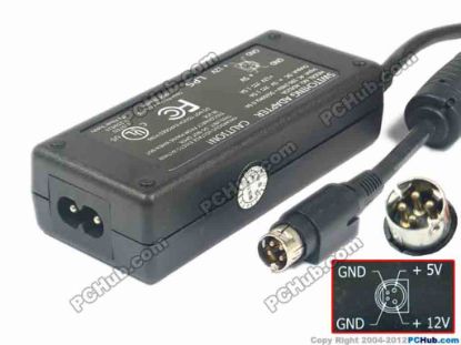 116751 PCH OEM Power AC Adapter 5V-12V 12V 1.5A 5V 1.5A 4-P P1=12V P4=5V, 2 Prong PCH OEM Power AC Adapter 5V-12V For use with Movable hard disd and optical drive etc.
