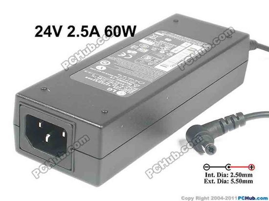 116767 LG PA-1061-61 AC Adapter 20V & Above 24V 2.5A, 5.5/2.5mm, C14, NEW LG PA-1061-61 AC Adapter 20V & Above 