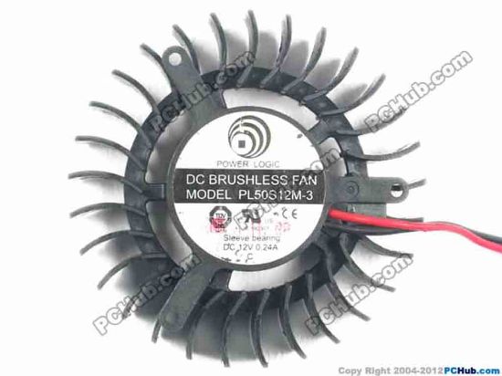 116798 Power Logic PL50S12M-3 Server - Frameless / GPU Fan 2-wire, 12V 0.24A Power Logic PL50S12M-3 Server - Frameless / GPU Fan 