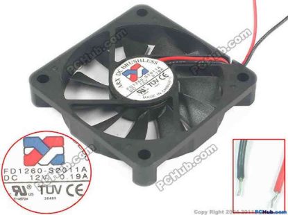 116814 ARX FD1260-S2011A Server - Square Fan sq60x60x10, w180x2x2, 12V 0.19A ARX FD1260-S2011A Server - Square Fan 