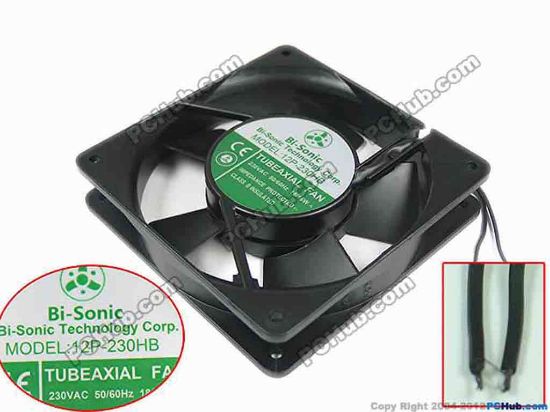 116825 Bi-Sonic 12P-230HB Server - Square Fan sq120x120x25, 2-wire, 230V 18W Bi-Sonic 12P-230HB Server - Square Fan