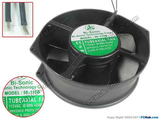 116827 Bi-Sonic 5E-115B Server - Round Fan dia170x150x55, 2-wire, 115V 48W Bi-Sonic 5E-115B Server - Round Fan