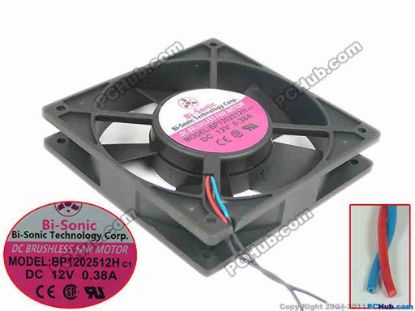 116831 Bi-Sonic BP1202512H Server - Square Fan sq120x120x25, 2-wire, 12V 0.38A Bi-Sonic BP1202512H Server - Square Fan 