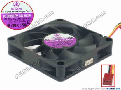 116839 Bi-Sonic BS701512HH Server - Square Fan 03, sq70x70x15, w195x3x3, 12V 0.34A Bi-Sonic BS701512HH Server - Square Fan 