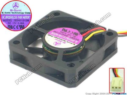 116846 Bi-Sonic BS401012M Server - Square Fan sq40x40x10, 3-wire, 12V 0.09A Bi-Sonic BS401012M Server - Square Fan 