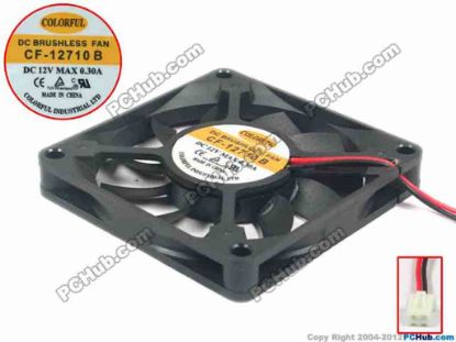 116853 COLORFUL CF-12710B Server - Square Fan sq70x70x10, w80x2x2, 12V 0.30A COLORFUL CF-12710B Server - Square Fan 