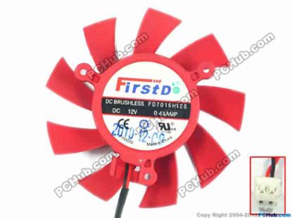 116877 Firstd FD7015H12S Server - Frameless / GPU Fan 12V 0.43A, W100x2x2, D60xC39, Red Firstd FD7015H12S Server - Frameless / GPU Fan 