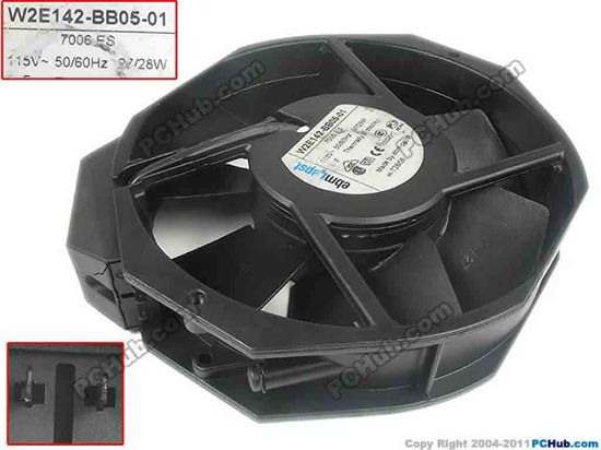 116888 ebm-papst W2E142-BB05-01 Server - Round Fan dia172x150x38, 2-pin, 115V 25W ebm-papst W2E142-BB05-01 Server - Round Fan 