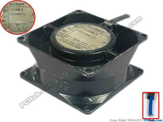 116916 ebm-papst TYP 8506 N Server - Square Fan TYP8506N, sq80x80x38, 2-wire, 115V 12W ebm-papst TYP 8506 N Server - Square Fan 