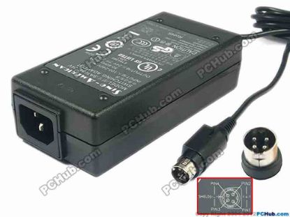 116993 Sino American SA165E-24V AC Adapter 20V & Above 24V, 2.5A, 4-Pin P1&4=V+, C14, New Sino American SA165E-24V AC Adapter 20V & Above 