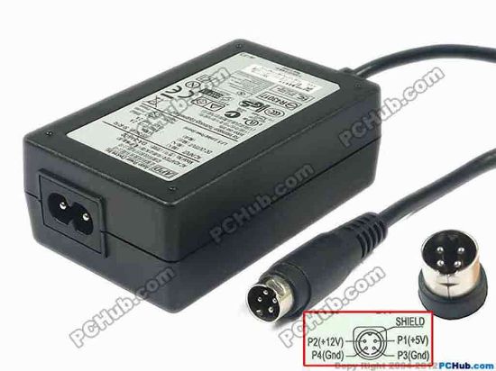116999 APD / Asian Power Devices DA-34A02 AC Adapter 5V-12V 12V 2A, 5V 2A, 4P, P1=5V, P4=12V, 2-Prong, New APD / Asian Power Devices DA-34A02 AC Adapter 5V-12V 