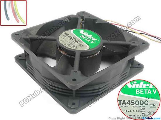117032 Nidec B31256-81 Server - Square Fan TA450DC, SUN1, sq120x120x38, 3-wire, 12V 0.49A Nidec B31256-81 Server - Square Fan 