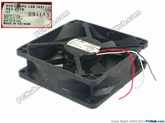 117055 Nidec D08K-24PU Server - Square Fan 18B(AX), RK2-2276, sq80x80x25, 3-wire, 24V 0.13A Nidec D08K-24PU Server - Square Fan 