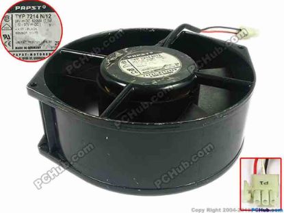 117127 ebm-papst TYP 7214 N/12 Server - Round Fan dia172x172x51, w85x3x3, 24V 12.5W ebm-papst TYP 7214 N/12 Server - Round Fan