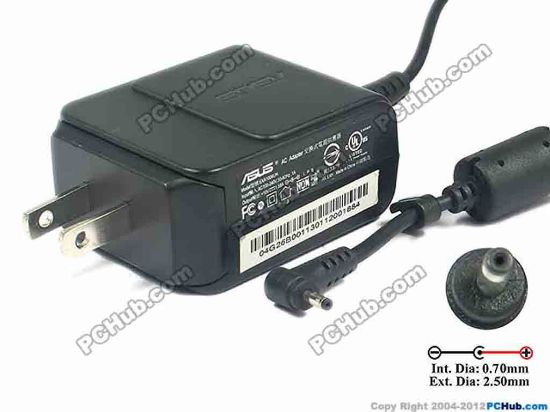 117138 ASUS 1015PEM AC Adapter- Laptop 19V 1.58A, 2.5/0.7mm, US 2-Pin Plug ASUS 1015PEM AC Adapter- Laptop 