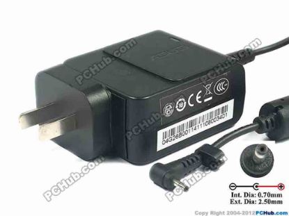 117140 ASUS Eee PC 1015B AC Adapter- Laptop 19V 1.58A, 2.5/0.7mm, US 2-Pin Plug ASUS Eee PC 1015B AC Adapter- Laptop 