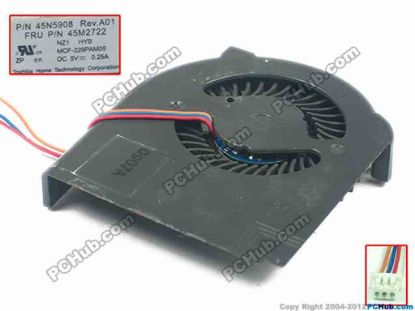 117144 Lenovo ThinkPad T410 Series Cooling Fan  w90x4x4, 5V 0.25A, Bare fan Lenovo ThinkPad T410 Series Cooling Fan  