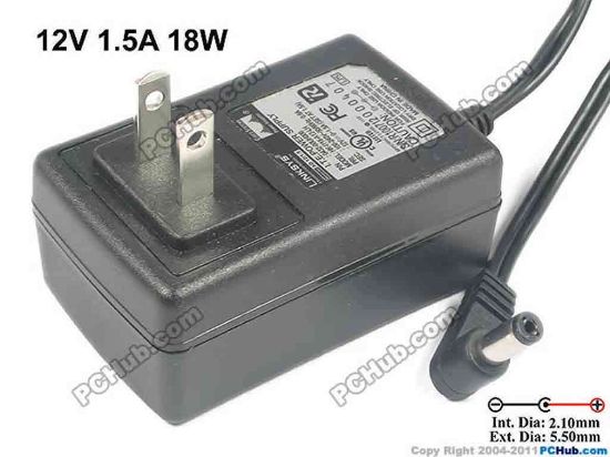 117159 Linksys HK-I118-A12-LH AC Adapter 5V-12V  12V 1.5A, 5.5/2.1mm, US 2-Pin Plug, New Linksys HK-I118-A12-LH AC Adapter 5V-12V 