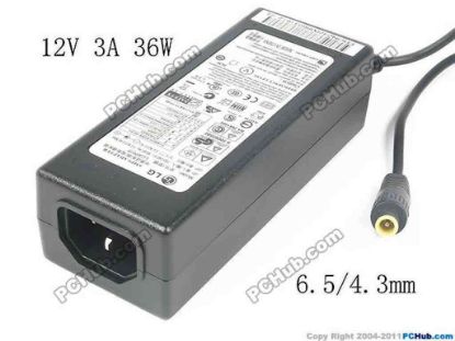 117203 LG Common Item (LG) AC Adapter 5V-12V 12V 3A 36W, Barrel 6.5/4.3mm With Pin, IEC C14, Ne LG Common Item (LG) AC Adapter 5V-12V