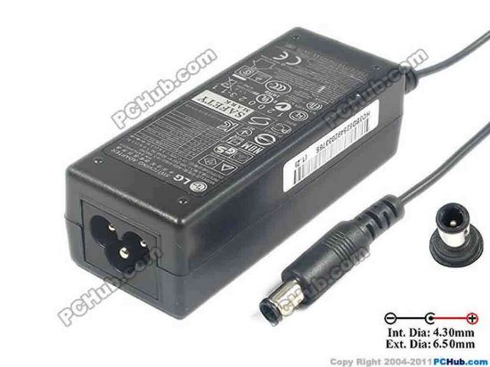 117206 LG Common Item (LG) AC Adapter - NEW Original 19V 1.3A, 6.5/4.3mm With Pin, 3-Prong, New, 1 LG Common Item (LG) AC Adapter - NEW Original