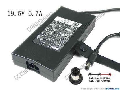 117224 Dell XPS M1710 AC Adapter - NEW Original 19.5V 6.7A, 7.4/5.0mm With Pin, 3-Prong Dell XPS M1710 AC Adapter - NEW Original 