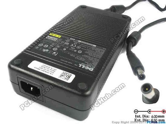 117233 Dell XPS M1730 AC Adapter - NEW Original 19.5V 11.8A, 8.5/6.0mm With Pin, IEC C14, New  Dell XPS M1730 AC Adapter - NEW Original 