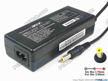 117285 For Acer Laptop AC Adapter - Compatible  19V 3.42A, 5.5/1.7mm, 2-Prong, New For Acer Laptop AC Adapter - Compatible 