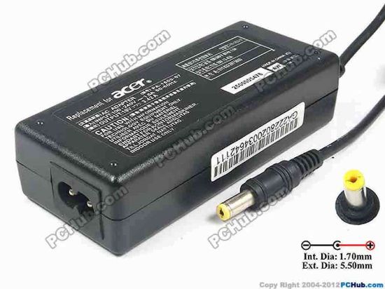117285 For Acer Laptop AC Adapter - Compatible  19V 3.42A, 5.5/1.7mm, 2-Prong, New For Acer Laptop AC Adapter - Compatible 