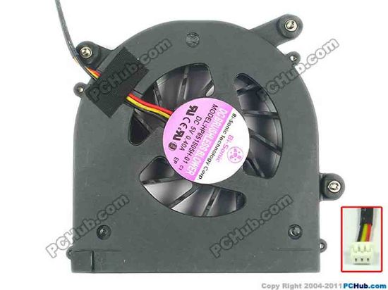 117334 Bi-Sonic HP651505H-01 Cooling Fan  C1, 5V 0.40A, Bare fan Bi-Sonic HP651505H-01 Cooling Fan  