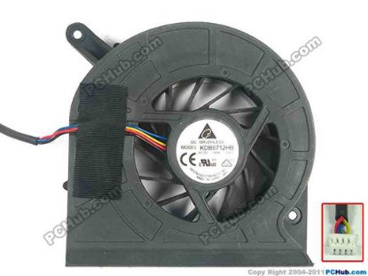 117350 Delta Electronics KDB0712HB Cooling Fan  D009, 12V,0.45A, Bare fan Delta Electronics KDB0712HB Cooling Fan  