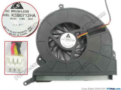 117360 Delta Electronics KSB0712HA Cooling Fan  9C41, 12V 0.40A, Bare fan Delta Electronics KSB0712HA Cooling Fan  For HP&nbsp;Pavilion MS216d