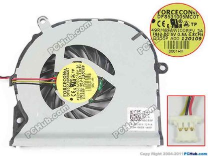117369 Forcecon DFS531005MC0T Cooling Fan  F9J2, 5V 0.5A, Bare fan Forcecon DFS531005MC0T Cooling Fan  