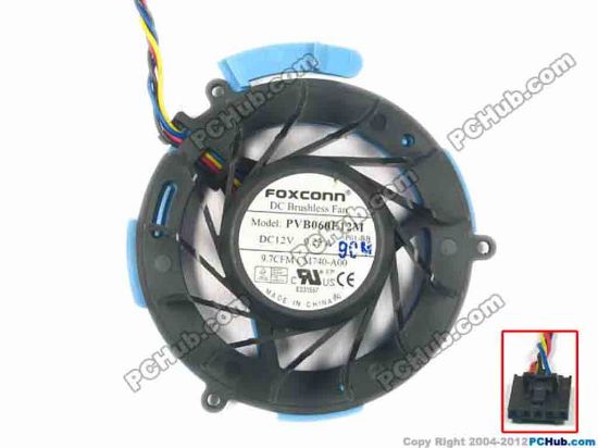 117377 Foxconn PVB060E12M Cooling Fan  12V 0.23A, Bare fan Foxconn PVB060E12M Cooling Fan  