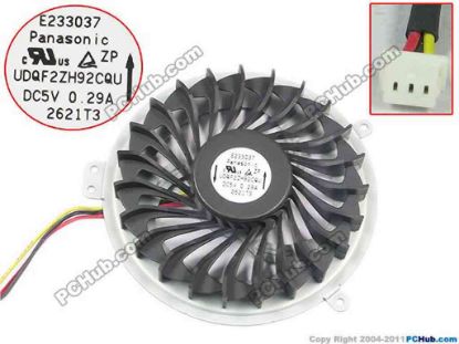 117381 Panasonic UDQF2ZH92CQU Cooling Fan  5V 0.29A, Bare fan, w30x3x3 Panasonic UDQF2ZH92CQU Cooling Fan  