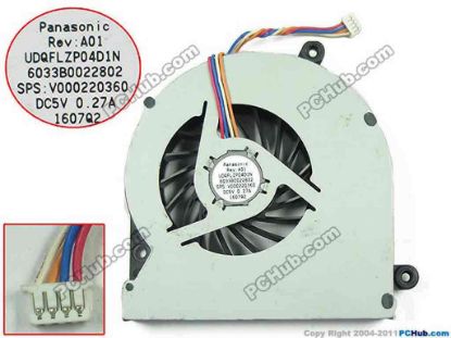 117382 Panasonic UDQFLZP04D1N Cooling Fan  SPS:V000220360, 5V 0.27A Bare fan Panasonic UDQFLZP04D1N Cooling Fan  