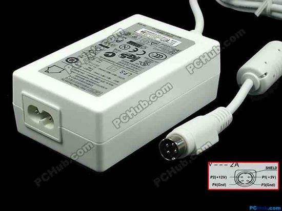 117425 APD / Asian Power Devices DA-34A02 AC Adapter 5V-12V 12V 2A, 5V 2A, 4P, P1=5V, P4=12V, 2-Prong, White,  APD / Asian Power Devices DA-34A02 AC Adapter 5V-12V 
