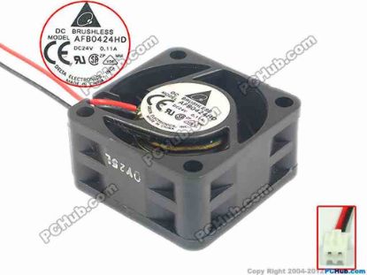117462 Delta Electronics AFB0424HD Server - Square Fan sq40x40x20, w172x2x2, 24V 0.11A Delta Electronics AFB0424HD Server - Square Fan 