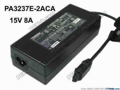 117467 Toshiba Satellite 2400 Series AC Adapter - NEW Original 15V 8A, 4-Hole Tip, 3-Prong, New Toshiba Satellite 2400 Series AC Adapter - NEW Original 
