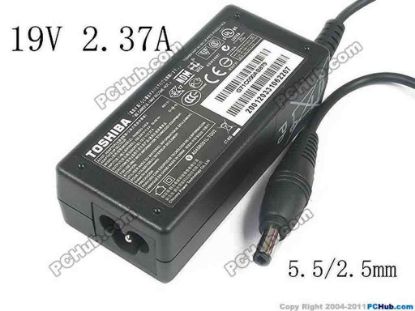 117471 Toshiba Libretto W100 AC Adapter - NEW Original 19V 2.37A, 5.5/2.5mm, 3-Prong, New, d Toshiba Libretto W100 AC Adapter - NEW Original 