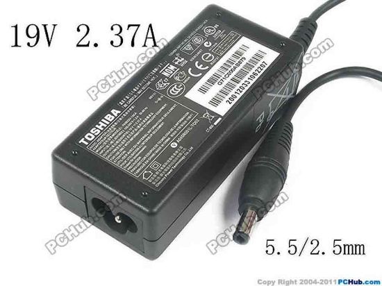 117471 Toshiba Libretto W100 AC Adapter - NEW Original 19V 2.37A, 5.5/2.5mm, 3-Prong, New, d Toshiba Libretto W100 AC Adapter - NEW Original 