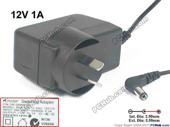 117550 DVE DSA-15P-12 AC Adapter - NEW Original 12V 1A, 5.5/2.5mm, AU 2-Pin DVE DSA-15P-12 AC Adapter - NEW Original 