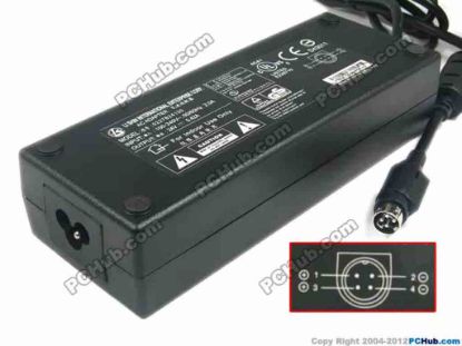 117597 Li Shin 0227B24130 AC Adapter - NEW Original 24V 5.42A,4-Pin P3&4=V+, 3-Prong, New Li Shin 0227B24130 AC Adapter - NEW Original 