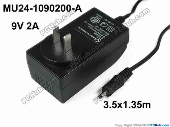 117644 LEI / Leader MU24-1090200-A2 AC Adapter - NEW Original 9V 2A, 3.5x1.35mm, US 2-Pin, New LEI / Leader MU24-1090200-A2 AC Adapter - NEW Original 