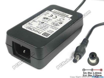 117682 PHIHONG PSC30U-050 AC Adapter 5V-12V 5V 4A, Barrel 5.5/2.1mm, IEC C14 PHIHONG PSC30U-050 AC Adapter 5V-12V