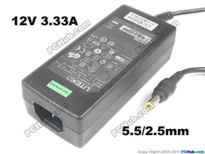 117730 LITE-ON PA-1041-0 AC Adapter- Laptop 12V 3.33A, Barrel 5.5/2.5mm, IEC C14 LITE-ON PA-1041-0 AC Adapter- Laptop