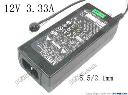 117731 LITE-ON PA-1041-0 AC Adapter- Laptop 12V 3.33A, Barrel 5.5/2.1mm, IEC C14, New LITE-ON PA-1041-0 AC Adapter- Laptop